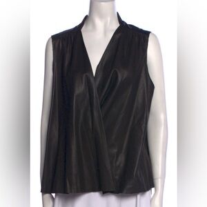 Alice + Olivia Lambskin Blouse